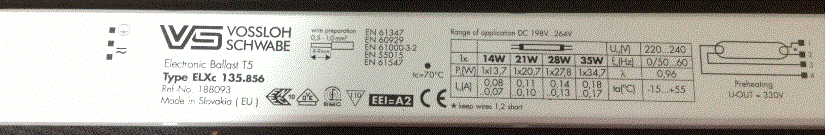 electronic ballast T5