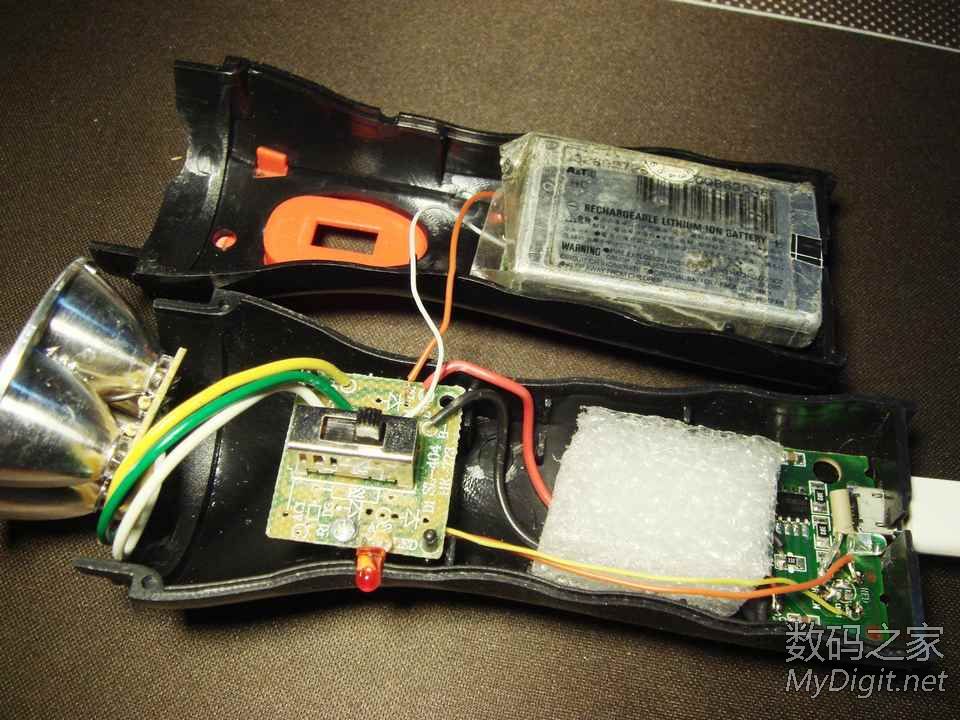 铅酸蓄电池led手电改锂电池的两个方案(一)