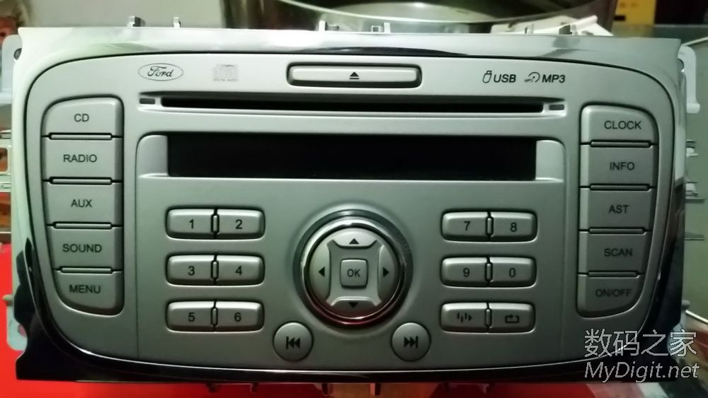 送m币 福特车机cd1053尾线定义接线图 aux音频线连接 高清图片