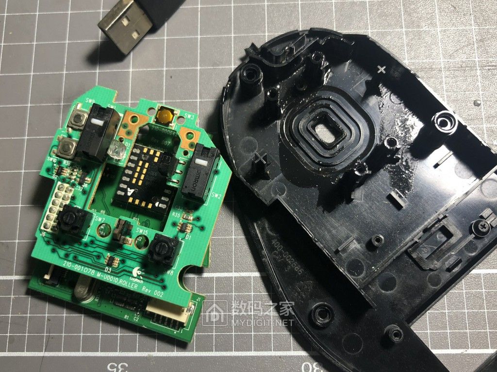 罗技代工的戴尔m-uav-del8激光鼠标拆解 罗技代工的戴尔m-uav-del8激光鼠标拆解